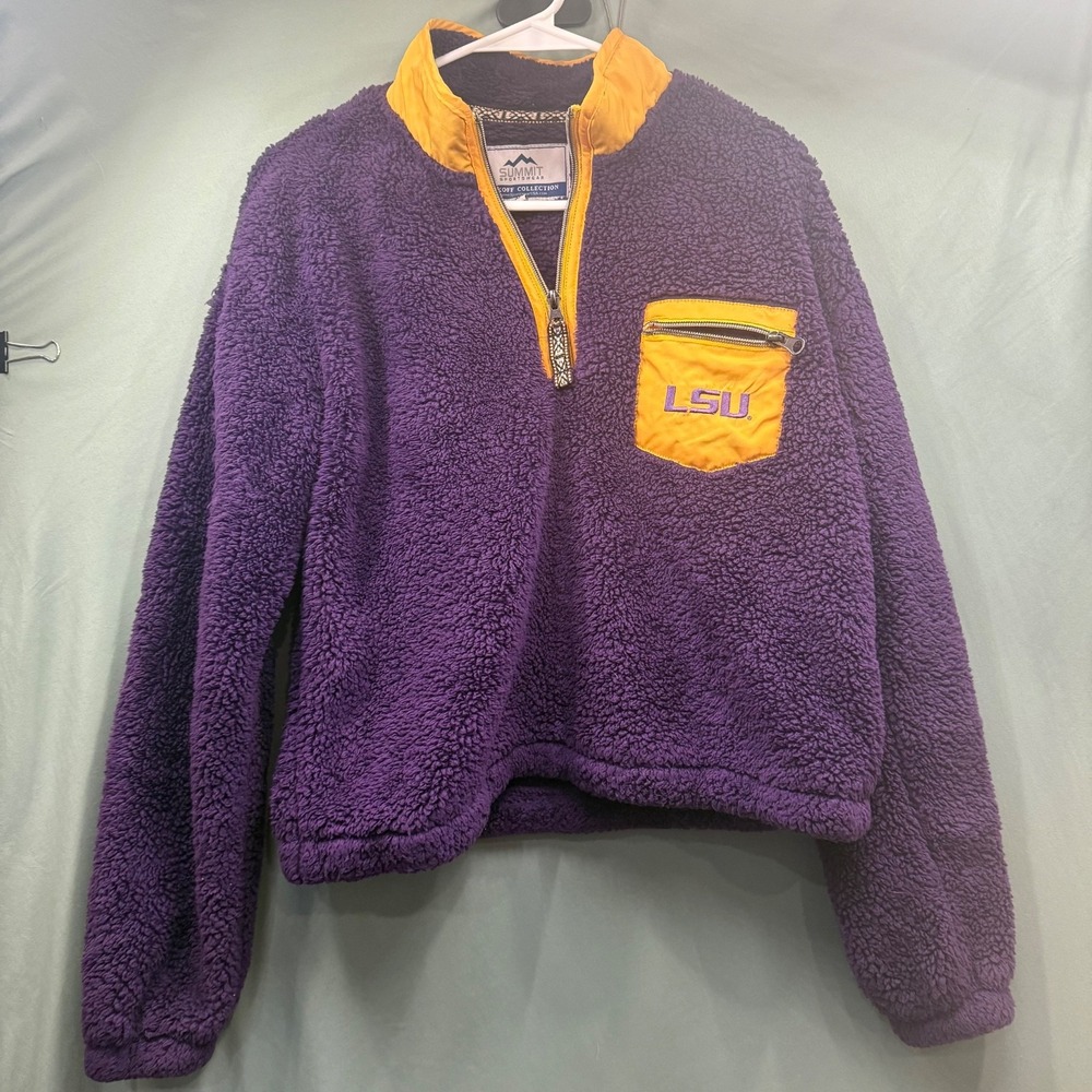 Summit Sportswear Kickoff Collection LSU Tigers Women's Medium Sherpa Pullover